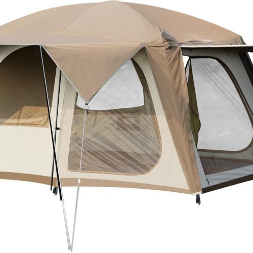 4-6 Person Camping Tent, 3 Doors, 2 Rooms, Double Layer Waterproof, for Hiking, Camping