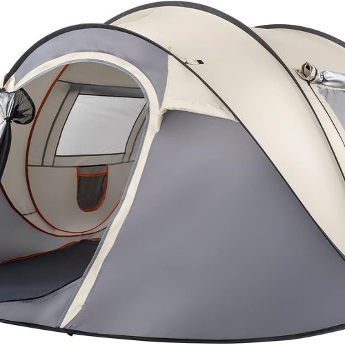 4 Person Pop-Up Tent, Waterproof, 2 Doors, Instant Setup, for Hiking & Traveling