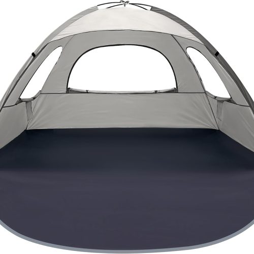 Beach Sun Shelter, 3-8 Person, Anti-UV, Extendable Floor, Mesh Windows, Carry Bag