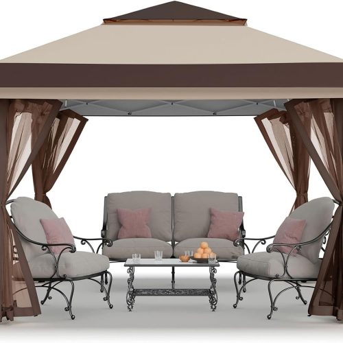 13x13 Pop-Up Gazebo Canopy Tent, with Wheeled Carry Bag, for Backyard, Patio